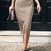 billiga Cocktailklänningar-Korsett Cocktailklänningar Elegant Klänning Formell Arbetskläder Ankellängd Utan Ärmar Hög Hals Stretch Tyg med Slits Applikationer Klänningar