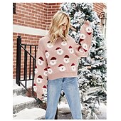 preiswerte Hässlicher Pullover-Anime Bischofsärmel Hässlicher Weihnachtspullover Pullover Jumper Weihnachtsmann Lustig für Damen Erwachsene 3D-Druck  für Weihnachten Karneval Neujahr Party Alltagstauglich