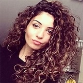 economico Parrucche trendy sintetiche-parrucche sintetiche lunghe ricci per le donne parrucca di repalcement dei capelli dell&#039;onda sciolta rosa bianca riccioli soffici parrucca del partito quotidiano parrucca ondulata lunga parrucche del