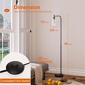 cheap Table&amp;Floor Lamp-LED Floor Lamp with Suspended Bubble Glass Shade and Unique LED Bulbs Suitable for Bedroom and Living Room Modern Vertical Industrial Lamp High Pole Lamp Suitable for Office