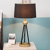 abordables lámpara de mesa y de piso-Lámpara de mesa LED pantalla de tela hierro, 5w 24,6 &quot;lámpara de escritorio para sala de estar oficina dormitorio lámpara de mesita de noche simple moderna decorativa estudio sala de estar romántica