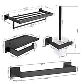 economico Set di accessori da bagno-set di ferramenta per il bagno 4 pezzi, accessori per il bagno a parete rimodellati in acciaio inossidabile sus304, include 1 portasciugamani, 1 portasciugamani.1 porta carta igienica, 1 set di