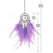 cheap Dreamcatcher-Pink Dream Catcher Handmade Gift with Feather Wall Hanging Decor Art Wind Chimes Boho Style Car Hanging Home Pendant