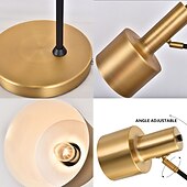 baratos candeeiro de mesa e chão-Lâmpada de mesa para leitura led 22.25 &quot;lâmpada de mesa de metal para escritório quarto sala de estudo sala de estar mesa de cabeceira lâmpadas de cabeceira latão acabamento de acento dourado 5w lâmpada incluída
