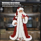 billiga Klistermärke-jul fönster klistermärken träd vinter girlander fönster klistermärken heminredning kristall träd jultomten snögubbe roterande skulptur dekorationer avtagbar pasta