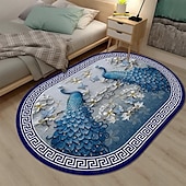 billige 3D digitale utskrifts tepper-3d oval gulvmatte stue teppe hjem soverom garderobe stue gulvmatte maskinvaskbart teppe