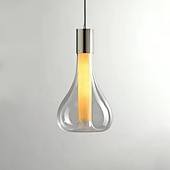 cheap Pendant Lights-LED Pendant Light Glass 23cm 3000K Adjustable Island Light Modern Glass Chandelier Bedroom Bedside Hotel Restaurant Bar Simple Creative Designer Lighting Fixtures(Bulb Included)