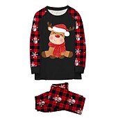 お買い得  クリスマスパジャマ-トナカイ ファミリークリスマスパジャマ ナイトウェア 男性用 女性用 男の子 女の子 クリスマス 新年 クリスマス・イブ かわいいスタイル 家族お揃いコーデ 甘い 子供用 成人 部屋着 上着 パンツ