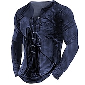 billiga skalle &amp; ben-Herr T-shirt T-shirts Grafisk Häftig dödskalle Mänsklig Krage Kläder 3D-tryck Utomhus Gata Långärmad Spetsknuten Mönster Designer Stylish Vintage Grundläggande