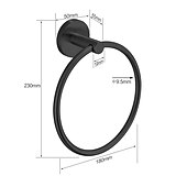 abordables Toalleros de barra-Anillo de toalla para baño, toallero de mano de acero inoxidable, toallero circular moderno, toallero redondo montado en la pared (negro/cromo/dorado/níquel cepillado)