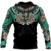 abordables Motif 3D-Homme Graphic Tribal Sweat à capuche Sweats à Capuche Sweat-shirt Sweat à capuche manche longue Sweat à capuche Capuche Vêtement de sport 3D effet Casual du quotidien Vacances Noir et Blanc Rouge