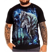economico magliette da uomo taglie forti-Per uomo Plus Size maglietta Grande e alto Pop art Girocollo Stampa Manica corta Primavera estate Di tendenza Streetwear Essenziale Comodo Informale Sport Top