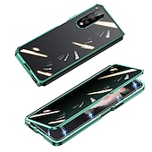 Χαμηλού Κόστους Samsung Θήκη-Θήκη τηλεφώνου για Samsung Galaxy Z Fold 5 Z Fold 4 Z Fold 3 Z Fold 2 με μαγνητική προσκόλληση αναστρέψιμη καθρέφτη διαφανής διαφανές γυαλί tempered μέταλλο