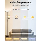 ieftine lampă de masă și podea-Lampa de podea inteligentă rgb funcționează cu Alexa google home, telecomandă wifi, lampă modernă înaltă, culoare super luminoasă de 2000 lm, reglabilă pentru sufragerie, dormitor (negru)