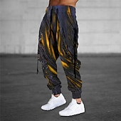 お買い得  スウェットパンツ-男性用 スウェットパンツ ジョガー ズボン ドローストリング 弾性ウエスト リボン グラフィック 履き心地よい 高通気性 スポーツ・アウトドア カジュアル 日常 コットン混 テリー ストリートファッション デザイナー ルビーレッド ブルー マイクロエラスティック
