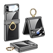 billiga Skal och fodral till Samsung-Mobilskal för Samsung Galaxy Z Flip 5 Z Flip 4 Flip ringhållare dammskydd kameraobjektivskydd enhetlig färg TPU