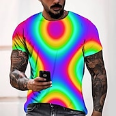 abordables T-shirts 3D-Homme Graphic T shirt Tee Manche Courte T-shirt 3D effet Col Rond Chemise Mode Frais Design Casual du quotidien Fin de semaine Rose Claire Bleu Vert Eté Vêtement Tenue Normal S M L XL 2XL 3XL 4XL