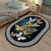 billige 3D digitale utskrifts tepper-3d oval gulvmatte stue teppe hjem soverom garderobe stue gulvmatte maskinvaskbart teppe