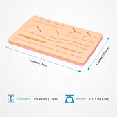 economico Forniture per ufficio-kit completo per la pratica della sutura per l&#039;addestramento alla sutura, incluso un grande tampone di sutura in silicone con ferite pretagliate e kit di strumenti di sutura