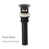 cheap Pop Up Drains-Brass Pop Up Sink Drain Stopper with Overflow Bathroom Faucet Vessel Vanity Sink Drainer