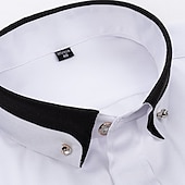 preiswerte Button-Down-Hemden für Herren-Herren Oberhemd Hemd Bügelfreies Hemd Kragenhemd Stretch Grafik-Drucke Hochzeit Outdoor Meeresblau Schwarz Weiß Wein Langarm Umlegekragen Frühling Herbst Bekleidung