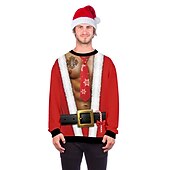 billige Morsomme julegensere og -gensere-Snømann Jerseysjakke Hattetrøje Pullover Morsom julegenser 3D-utskrift Herre Dame Jul Karneval Maskerade julaften Jul Voksen Fest Jul Topp