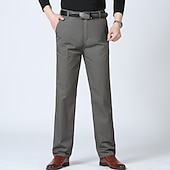 Herre Dressbukser Bukser Lomme Rett ben عادي Komfort Pustende Full lengde Bryllup Avslappet Daglig 100 % bomull Sport Stilfull Militærgrønn Svart Høy Midje Uelastisk billige Slank-Herre Dressbukser Bukser Lomme Rett ben عادي Komfort Pustende Full lengde Bryllup Avslappet Daglig 100 % bomull Sport Stilfull Militærgrønn Svart Høy Midje Uelastisk