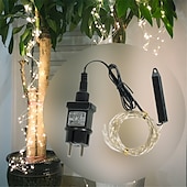 abordables Guirlandes lumineuses à brancher-Guirlande lumineuse élégante pour réception de mariage, fête, cascade, guirlande lumineuse à LED, 2 m, 200 LED, vignes, fil de cuivre, décoration d&#039;arbre de Noël, mariage, fête