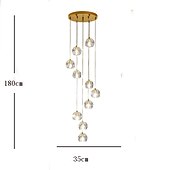 olcso Csillárok-csillár led kristály 10 fényű 35 cm-es süllyesztett lámpák csigalépcső hosszú csillár villa lépcső fény duplex csillár 10-120v / 220-240v /g9