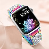 cheap Apple Watch Bands-[1+2Pack] Jewelry Bracelet Compatible with Apple Watch band 38mm 40mm 41mm 42mm 44mm 45mm 49mm with Case Bling Diamond Rhinestone Strap Replacement Wristband for iwatch Series Ultra 8 7 6 5 4 3 2 1 SE