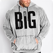 baratos moletons masculinos plus size-Homens Tamanho Grande Pulôver Moletom Com Capuz Grande e Alto Impressão 3D Com Capuz Bolsos Manga Longa Primavera &amp; Outono Moda Roupa de rua Básico Confortável Trabalho Roupa Diária Blusas