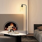 cheap Table&amp;Floor Lamp-LED Floor Lamp with Suspended Bubble Glass Shade and Unique LED Bulbs Suitable for Bedroom and Living Room Modern Vertical Industrial Lamp High Pole Lamp Suitable for Office