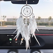 cheap Dreamcatcher-Pink Dream Catcher Handmade Gift with Feather Wall Hanging Decor Art Wind Chimes Boho Style Car Hanging Home Pendant