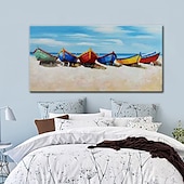 abordables Peintures paysages-Mintura main bateau paysage peintures à l&#039;huile sur toile mur art décoration moderne abstrait image pour la décoration intérieure roulé sans cadre non étiré peinture