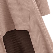 tanie Jednolite kolory-Damskie Pulower Jednokolorowe Codzienny Długi rękaw Regularny Swetry rozpinane Jesień Zima Wino Czarny Rumiany róż