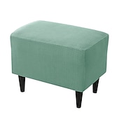 abordables Funda para otomana-Funda elástica para otomana plegable color burdeos, protector de muebles, funda rectangular suave con base elástica, funda para otomana