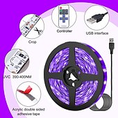 cheap Remote Control-LED UV Black Light Strip Purple USB Interface with 11 Key Multi-function RF Remote Control SMD2835 380-400NM UV LED Black Light Lamp Suitable for Fluorescent Dance and UV Body Coating