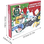 olcso Adventi naptár-karácsonyi adventi naptár 2024, karácsonyi visszaszámláló naptár rejtélyes doboz 24db ötvözött tűzoltóautó autómérnöki jármű gyerekeknek