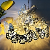 رخيصةأون يعمل بالبطاريات-سلسلة أضواء led على شكل فراشة تعمل بالبطارية 3m-20led 1.5m-10led فنون الحديد الكريسماس عطلة حديقة المنزل الديكور أضواء معلقة