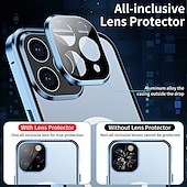 abordables Coques iPhone-téléphone Coque Pour iPhone 14 Pro Max Plus iPhone 13 12 11 Pro Max Adsorption Magnétique Avec Magsafe Double Face Antichoc Verre Trempé Métal