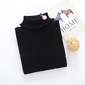 cheap Sweaters &amp; Cardigans-Toddler Girls&#039; Sweater Solid Color School Long Sleeve Active 7-13 Years Fall Black White Yellow