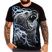 economico magliette da uomo taglie forti-Per uomo Plus Size maglietta Grande e alto Pop art Girocollo Stampa Manica corta Primavera estate Di tendenza Streetwear Essenziale Comodo Informale Sport Top