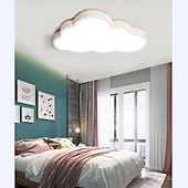 billige Taklamper med dimming-led taklamper farge skyer formet dimmes barnerom innfelt taklampe metall tre babyrom belysningsarmatur for guttens jenterom barnesoverom (17,6&quot;)