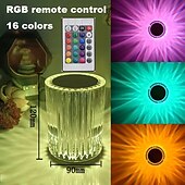 cheap Table Lamps-Crystal Table Lamp Rechargeable RGB With Remote Control 16 Color Changing For Bar Table Lamp Restaurant Decorative Night Lamp Home Lighting