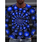 cheap 3D T shirts-Men&#039;s Graphic Prints Spiral Stripe T shirt Long Sleeve T shirt 3D Print Crew Neck Shirt Designer Casual Big and Tall Daily Holiday A B C Spring &amp;  Fall Clothing Apparel S M L XL XXL 3XL 4XL