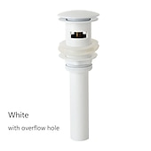 cheap Pop Up Drains-Brass Pop Up Sink Drain Stopper with Overflow Bathroom Faucet Vessel Vanity Sink Drainer