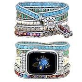 cheap Apple Watch Bands-Handmade Braided Rope Compatible with Apple Watch band Women Multilayer Beaded Beads Strap Replacement Wristband for 38mm 40mm 41mm 42mm 44mm 45mm 49mm iwatch Series Ultra 8 7 6 SE 5 4 3 2 1