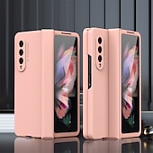 Недорогие Чехлы для Samsung-Чехол для телефона для Samsung Galaxy Z Fold 5 Z Fold 4 Z Fold 3 Z Fold 2 Flip защитная рамка Flip полный чехол защитный однотонный ПК