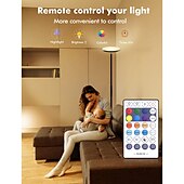 ieftine lampă de masă și podea-Lampa de podea inteligentă rgb funcționează cu Alexa google home, telecomandă wifi, lampă modernă înaltă, culoare super luminoasă de 2000 lm, reglabilă pentru sufragerie, dormitor (negru)