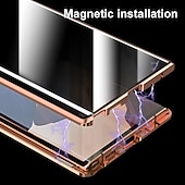 お買い得  サムスン用ケース-電話 ケース 用途 サムスンのギャラクシー S24 S23 S22 S21 S20 Ultra Plus FE Note 20 Ultra 10 Plus A71 A51 A70 A50 S25ウルトラ 磁気吸着ケース 全身保護 アンチピープ 耐衝撃 クリア プライバシー強化ガラス